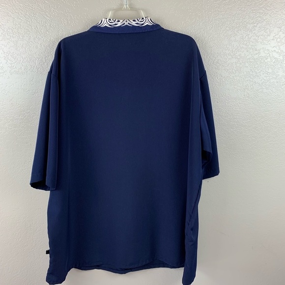 Silver Point Navy With Intricate Embroidery Haiiwan Shirt Size XXL - Picture 3 of 9